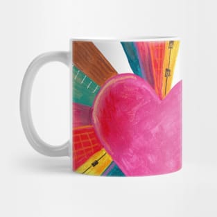 Rainbow sun heart valentines Mug